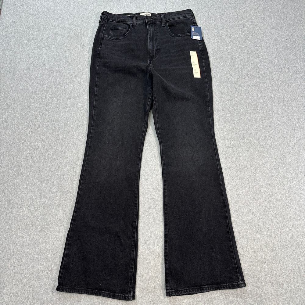 Universal Thread Jeans WMNS 10R Black Wash Denim HighRise Flare Comfort Stretch